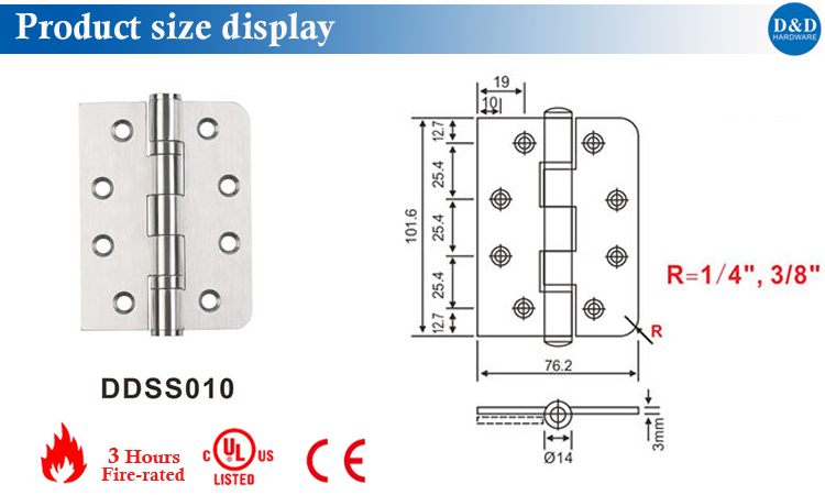 The Door Hinge Size Display-D&D Hardware Taille de charnière