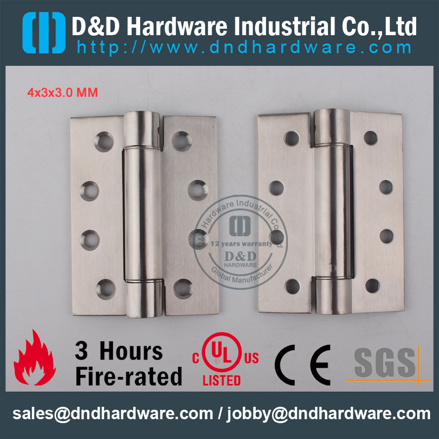 D & D Hardware-Door IronGery 4x3x3 Simple Action Spring Charnière DDSSS033
