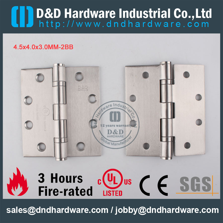 Certificat D & D Hardware-CE 4.5x4.0x3.0-2BB Charnière de porte DDSSS001