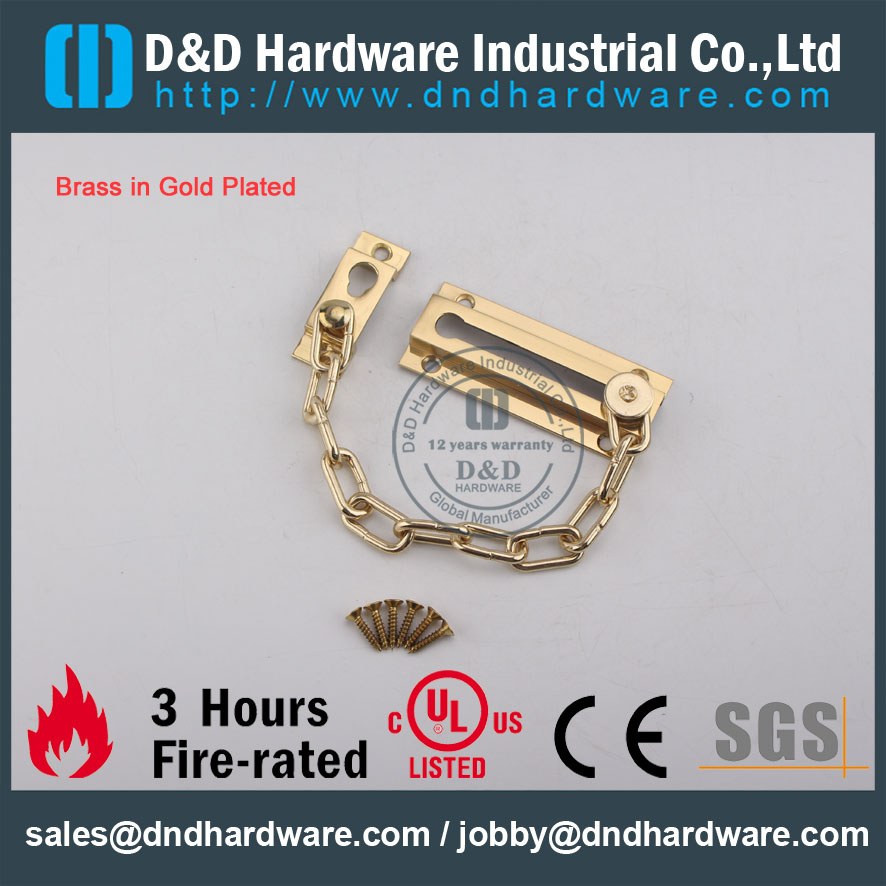 D & D Hardware-Euro Chaîne de porte intérieure en acier inoxydable DDDG005