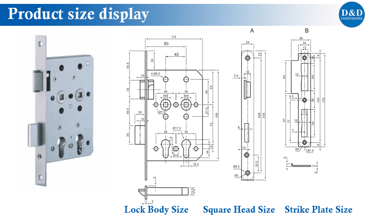 Taille du produit Display-D & D Hardware