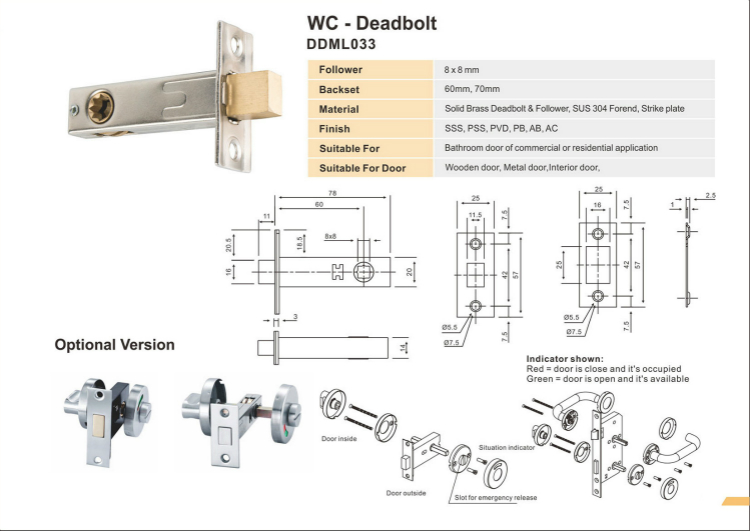 WC-Deadbolt-D & D Hardware