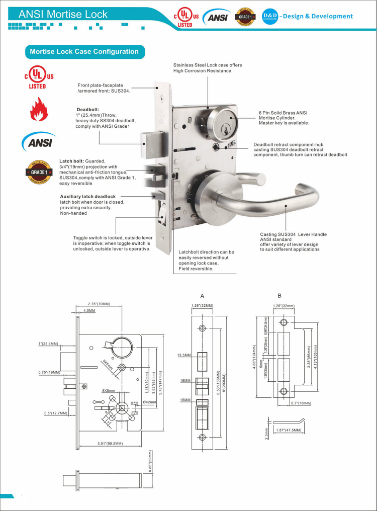 ANSI MORTISE LOCK-D & D HAUTWARE 