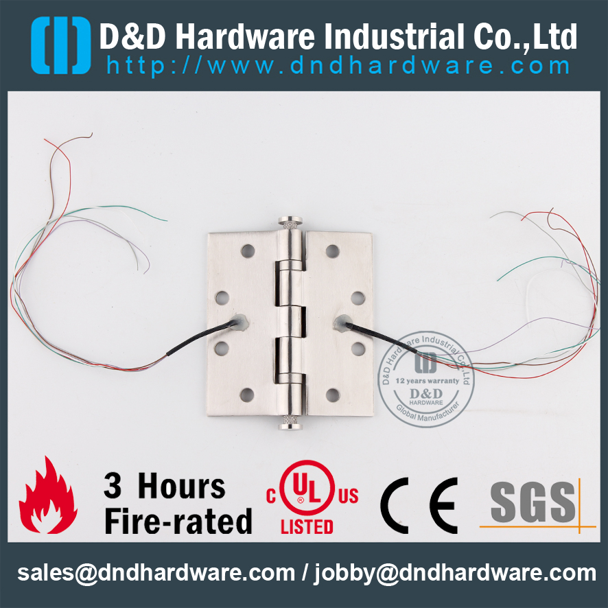 Charnière de porte bout à bout de transfert électrique SS304-DDTD001