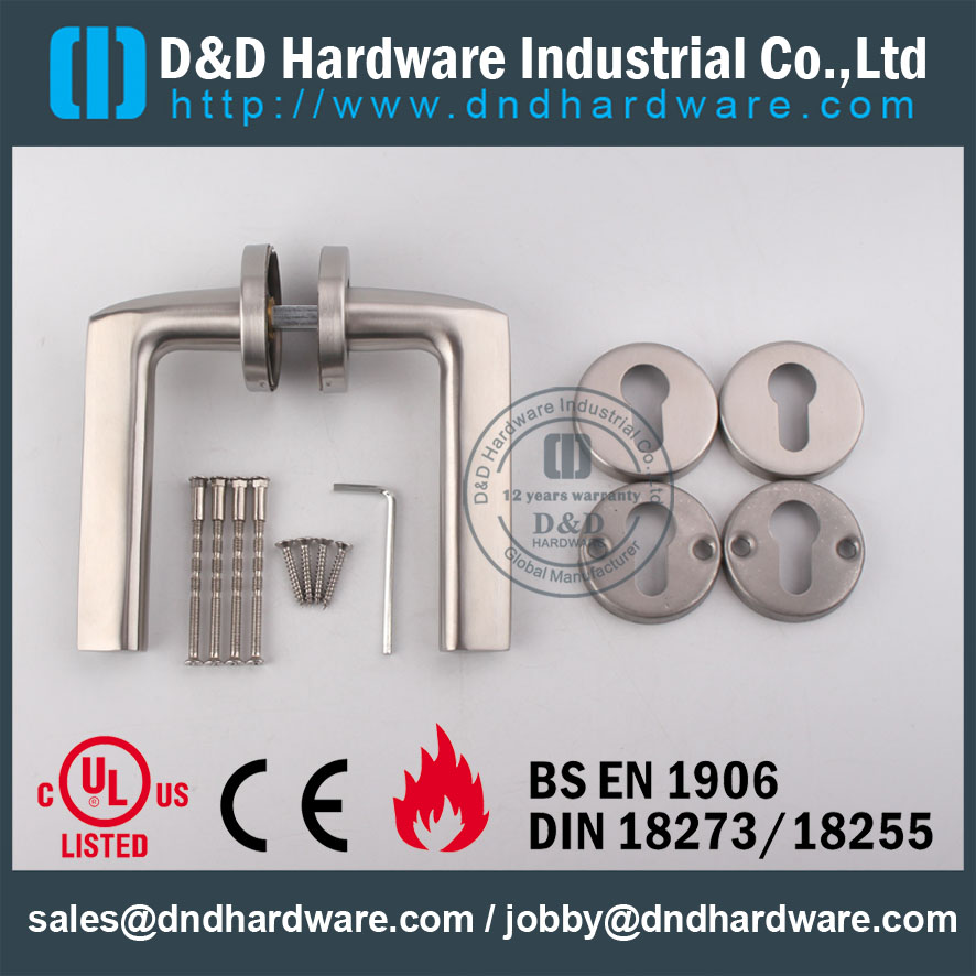 Certificat D & amp Hardware-CE Poignée de serrure de porte en acier inoxydable DDSH016