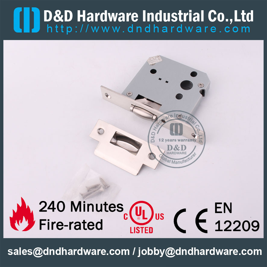 D & D Hardware-EURO INTÉRIEUR SS304 Roller Mortiise Lock Body DDML030