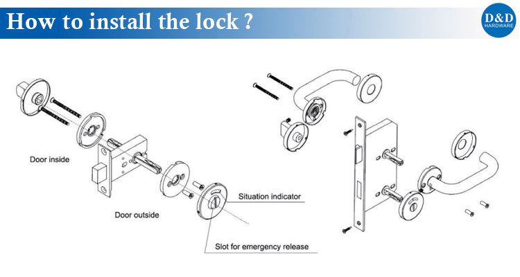 L'installation de WC-DATEDBOLT LOCK de D & D Hardware