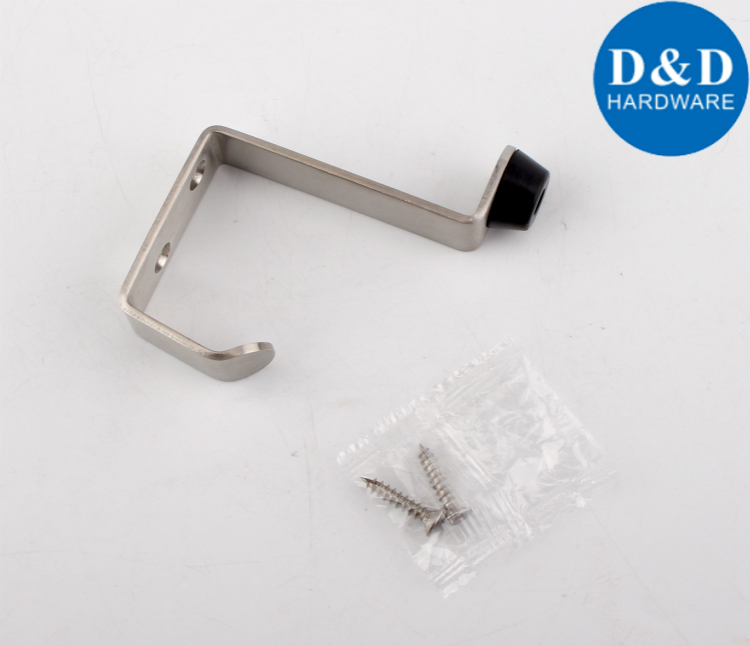 Bouchon de porte murale spéciale en acier inoxydable avec quincaillerie Hook-D & D