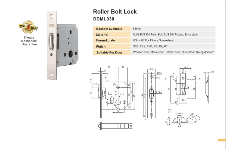 Roller Bolt Lock-D & D Hardware