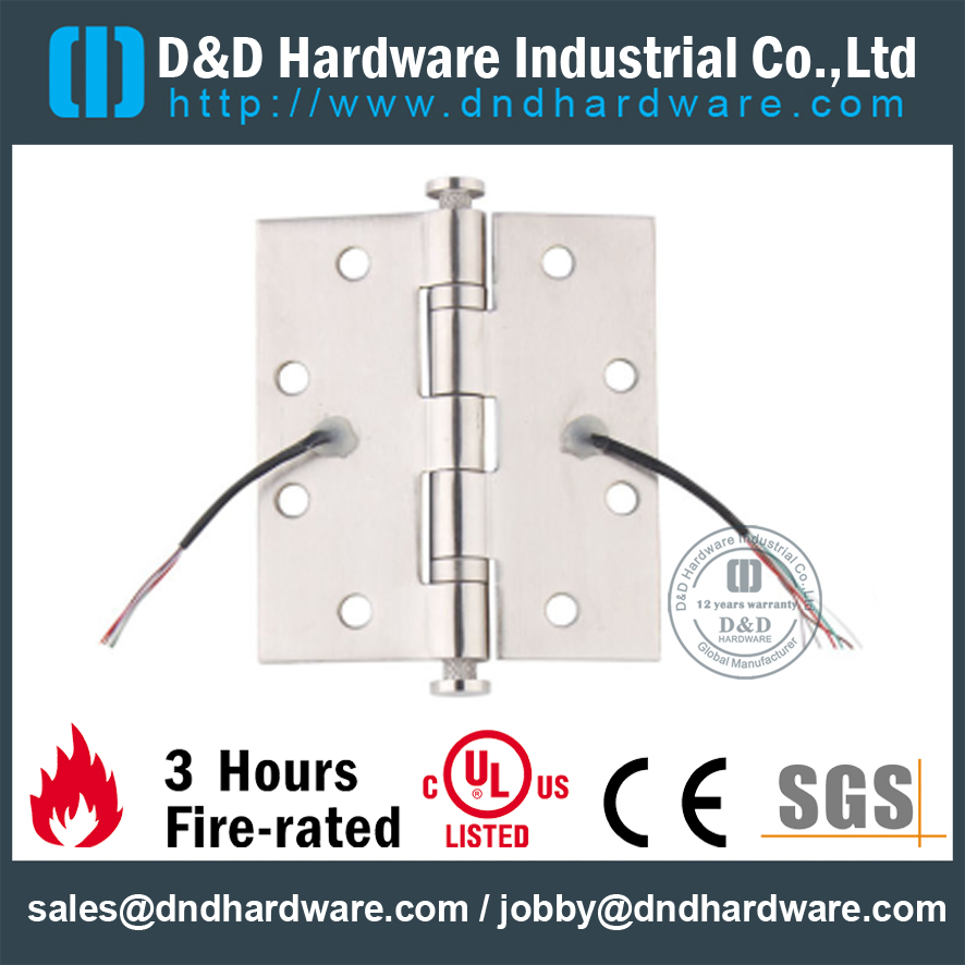 Charnière de porte bout à bout de transfert électrique SS304-DDTD001