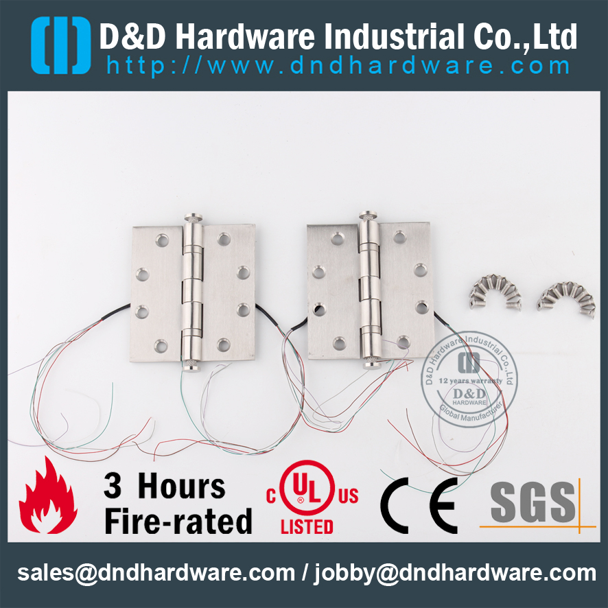 Charnière de porte bout à bout de transfert électrique SS304-DDTD001