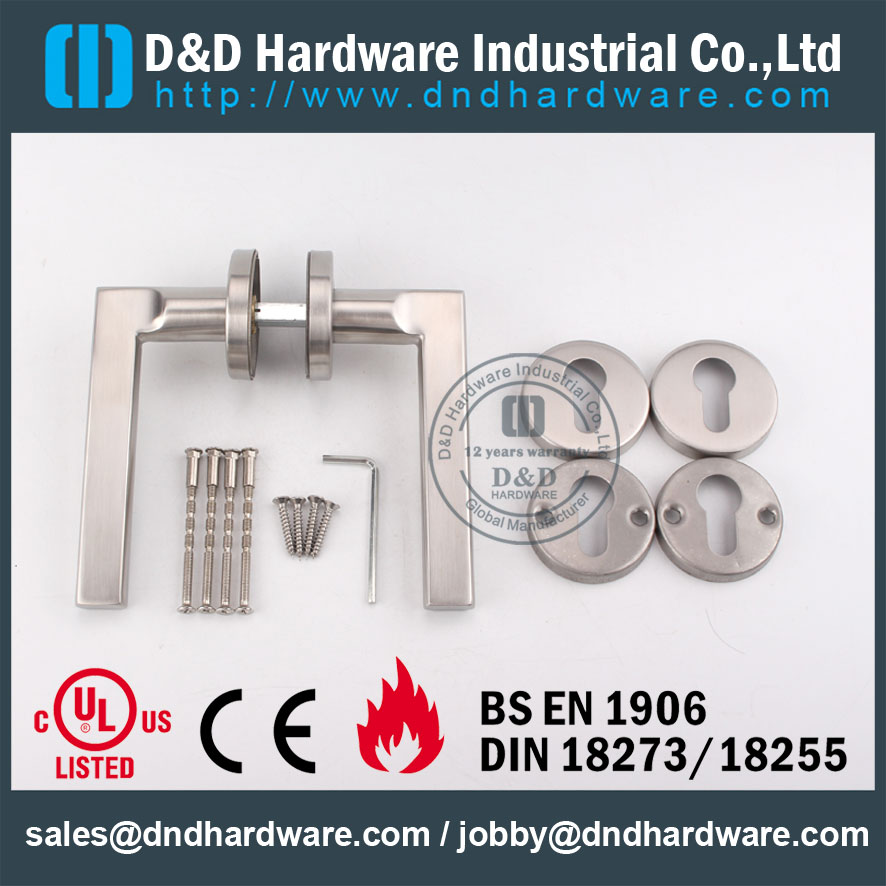 D & amp Hardware-SS304 Poignée pour porte creuse avec certificat ignifuge DDTH035