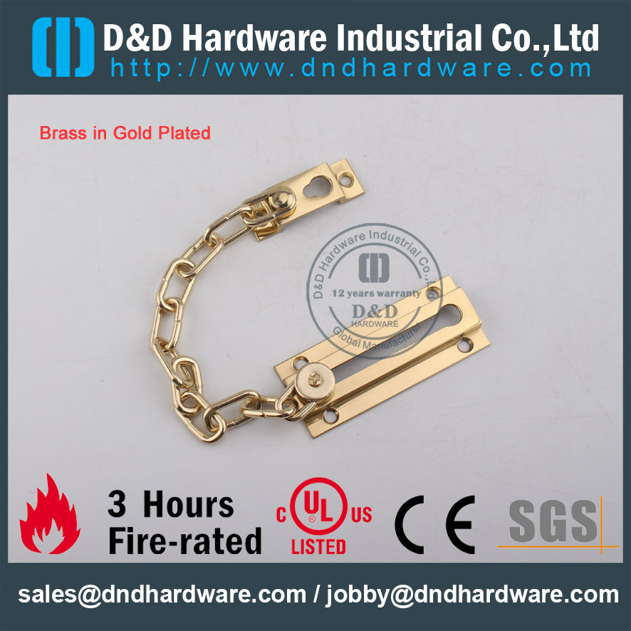 D & D Quincaillerie Porte en Bois SS304 Chaîne de porte DDDG005