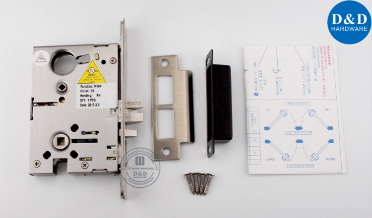 Hardware de verrouillage standard américain en acier inoxydable.