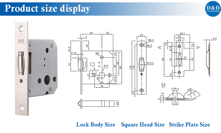 Taille du produit Display-D & D Hardware