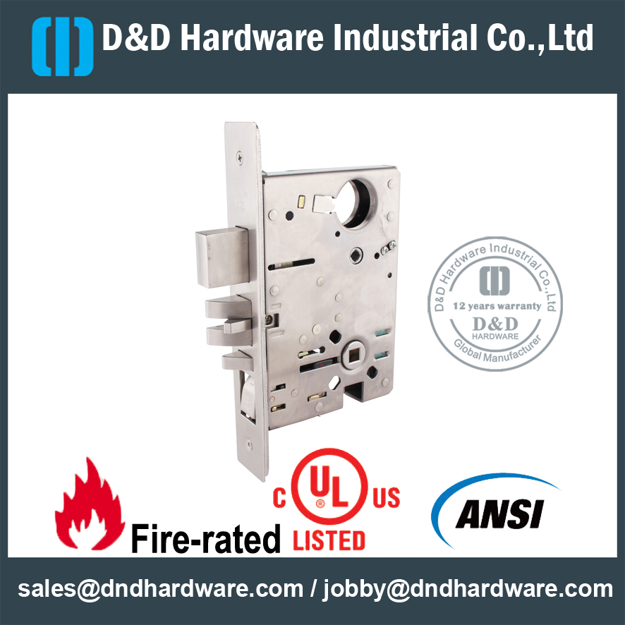 Serrure à mortaise SS304 UL ANSI Grade 1-DDAL20 F20