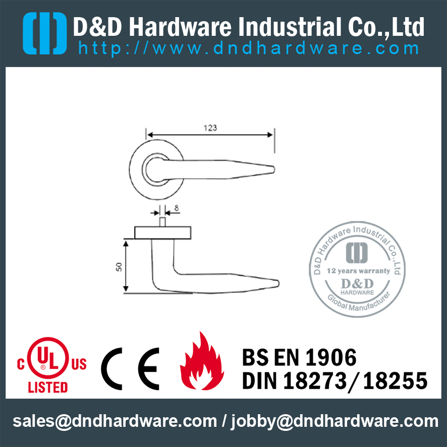 SUS304 poignée chaude verticale solide de porte pour la porte en métal - DDSH113