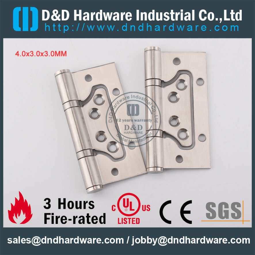 Certificat D & D Certificat CE Fire Notée SS304 Charnière Flush DDSS026