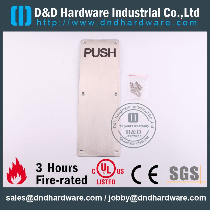 D & D Hardware-Hardware de construction Plaque PUSH 100x300mm DDSP005