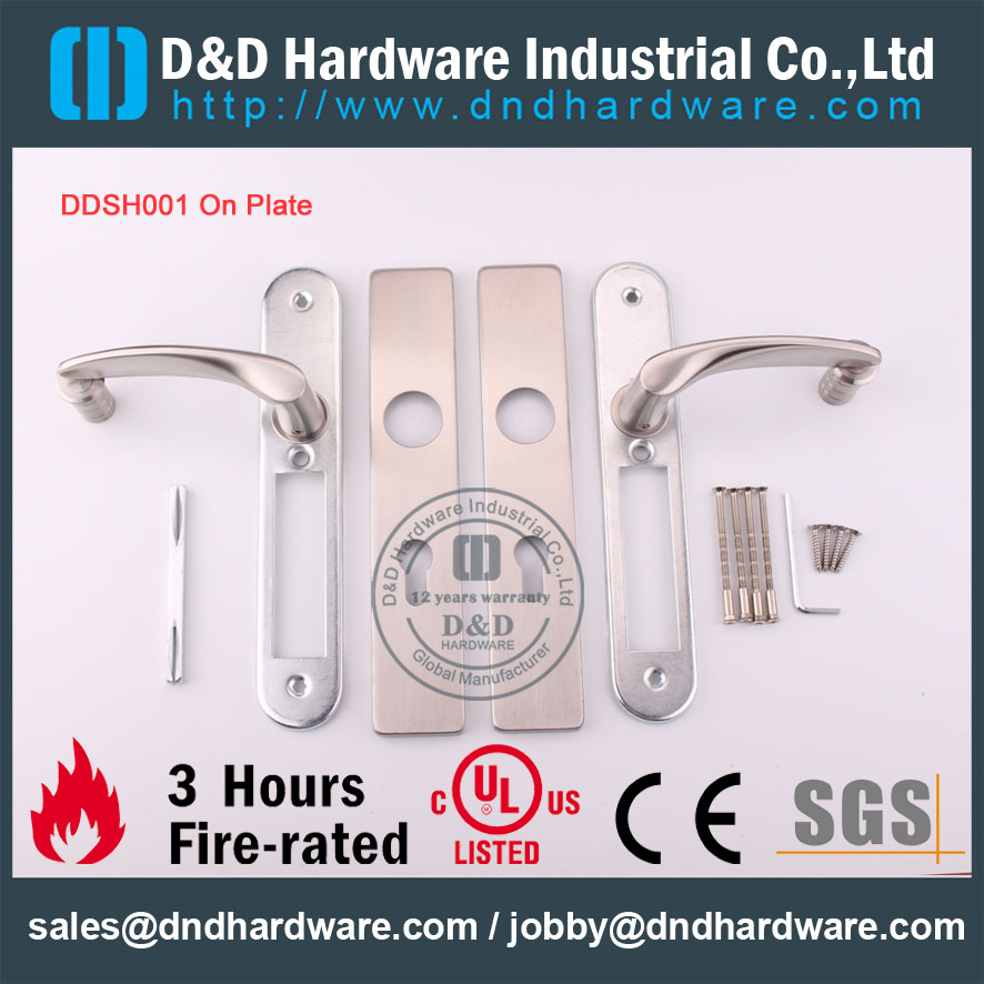 D & Hardware-Hardware Architectural SS304 Poignée de levier sur plaque DDTP004