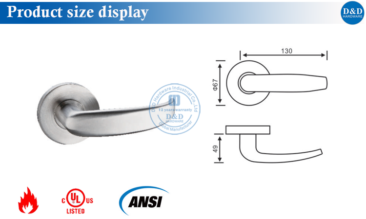 Hardware D & D de porte de style américain en acier inoxydable
