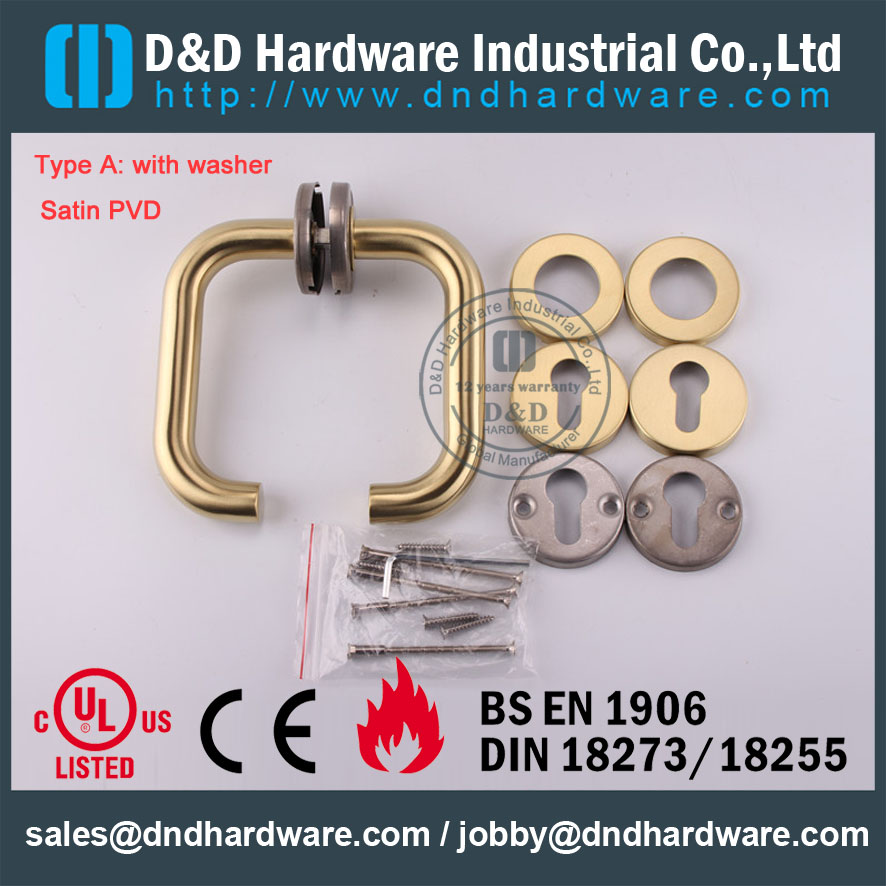 D & D Hardware-PVD satin levier de tube poignée DDTH001