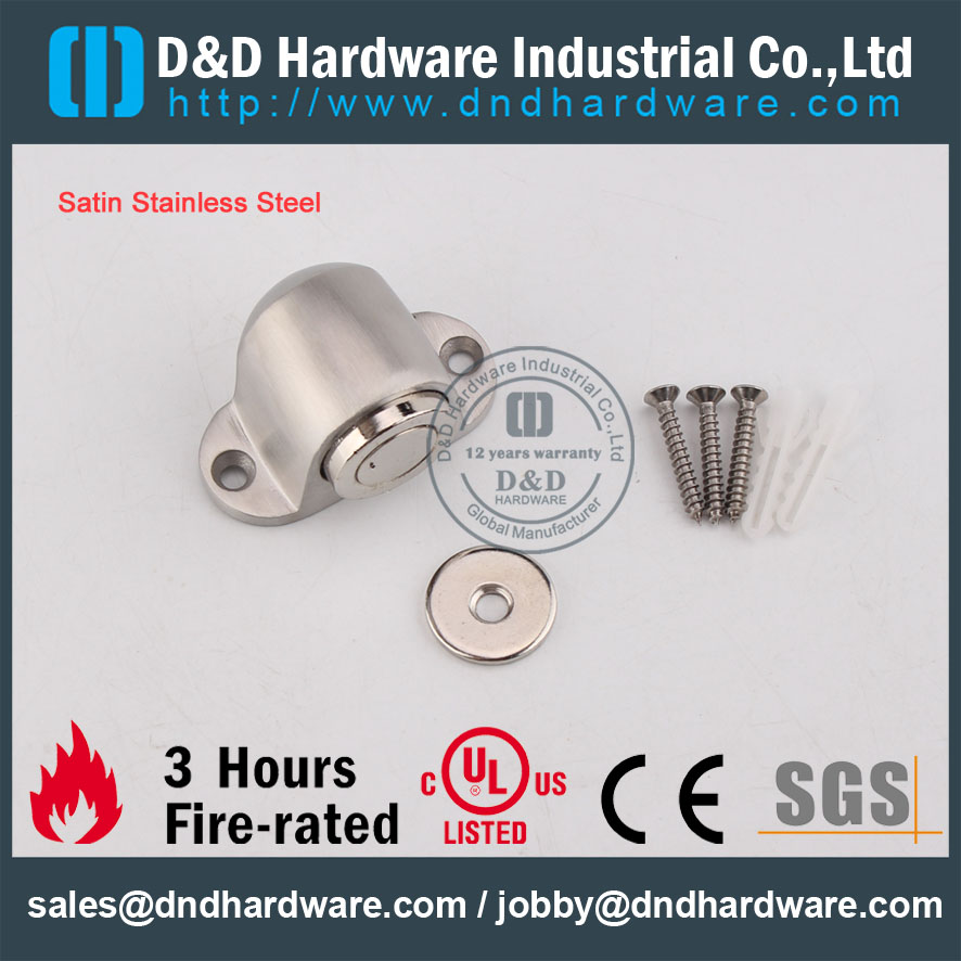 D & D Hardware-Acier inoxydable satiné Support de porte magnétique DDDS031