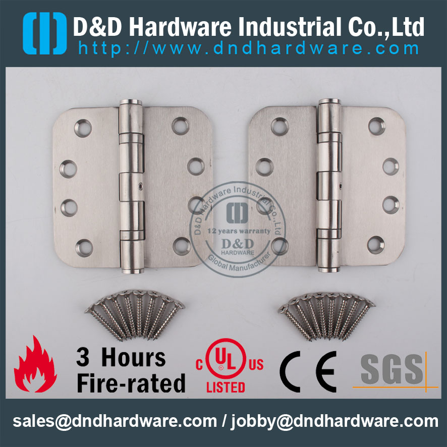 D & D Hardware-Acier inoxydable 304 Charnière coiffée ronde