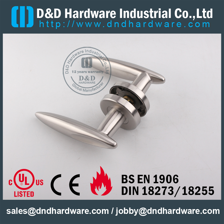 D & D Hardware-Fire Rated SS304 poignée à levier solide DDSH020