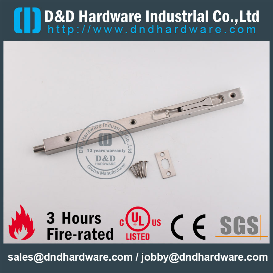 D & amp Hardware - Matériel de construction de 12 pouces SS304 Boulon de porte DDDB008