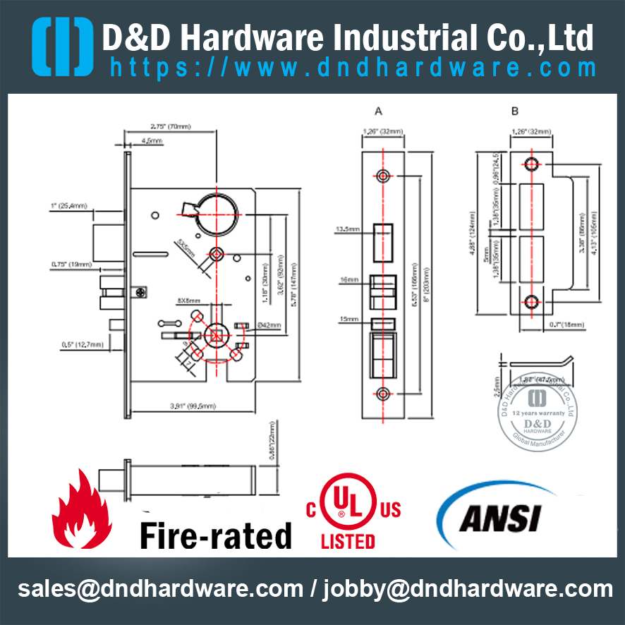 Serrures de magasin SUS304 Grade 1-DDAL07 F07