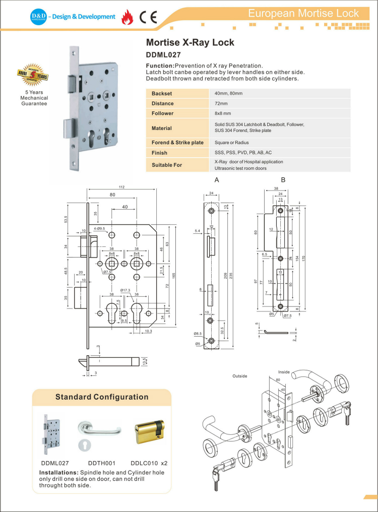Mortiise Lock-D & D Hardware D & D