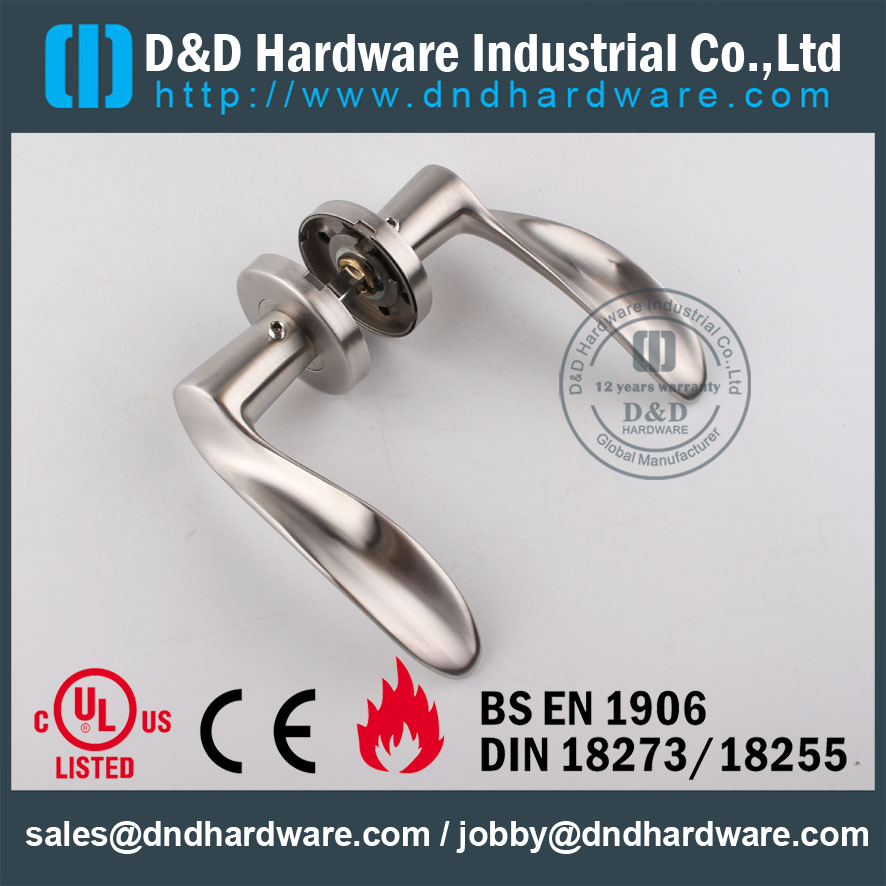 D & D Hardware-Fire Rated SS304 Poignée à levier pleine DDSH006