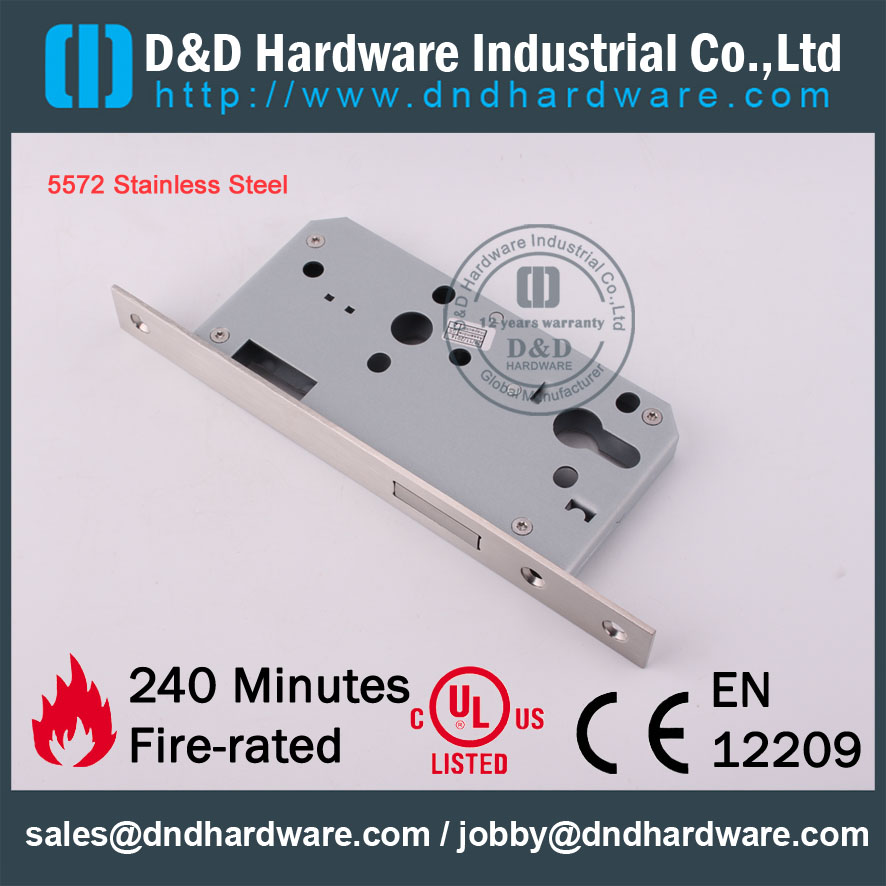 D & D Hardware-SS304 Accessoires de porte Verrouillage des cadres d'incendie DDML013