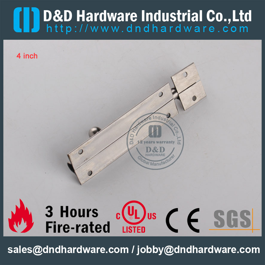 Quincaillerie D & D - Boulon de porte DDDB024 en acier inoxydable