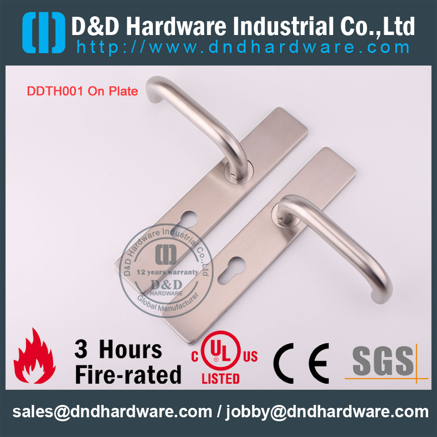 D & D Hardware-Modern Interior SS304 Tube Poignée de levier sur plaque DDTP004