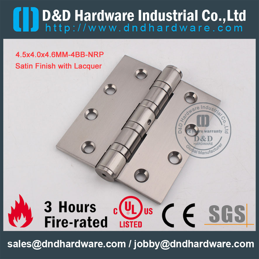D & D Hardware-Grade SS304 Terminer satiné avec la laque de porte de la porte de la porte de la porte NRP DDSS002