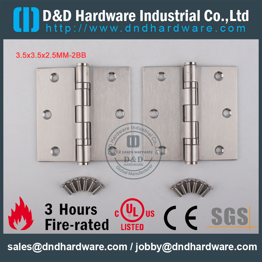 D & D Hardware-Acier inoxydable 304 3.5x3.5x2.5-2BB Charnière de porte DDSS001