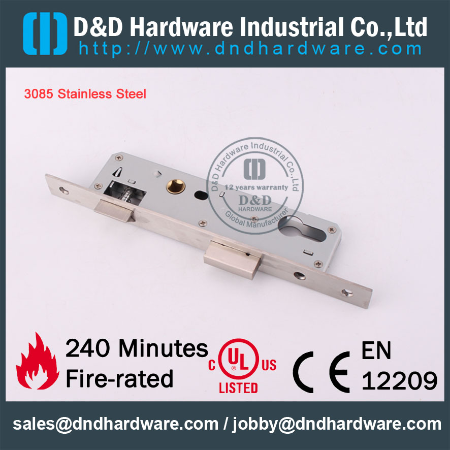 D & D Hardware-Modern Intérieur 3085 Acier inoxydable Serrure de mortaise DDML021