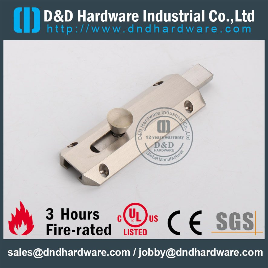 D & D Hardware-Wholesale Boulon de porte DDDB017, coupe-feu évalué