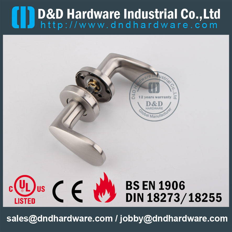 D & D Hardware-Fire Rated Poignée de serrure de porte pleine DDSH038