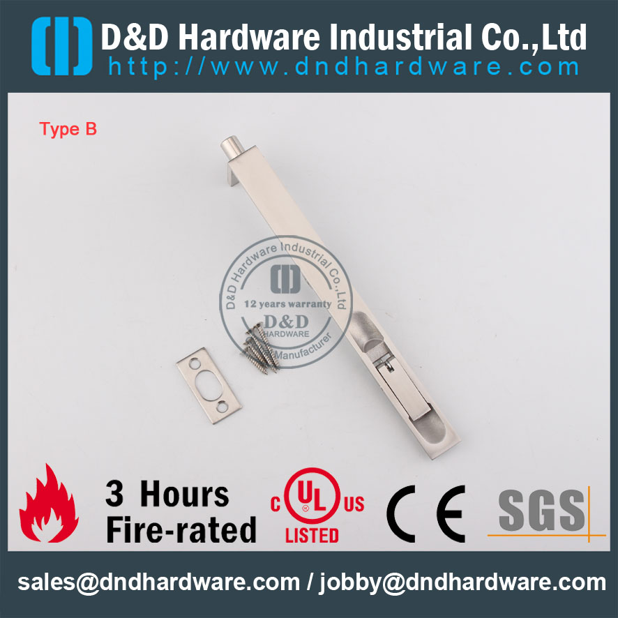 Quincaillerie D & D-Boulon de porte intérieur Euro en acier inoxydable DDDB001