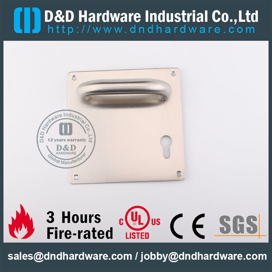 D & D Hardware-Door Ironmongery SS304 poignée à levier avec plaque DDTP001