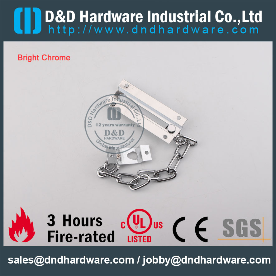 D & D Hardware-Construction Hardware Chaîne de porte en chrome brillant DDDG005