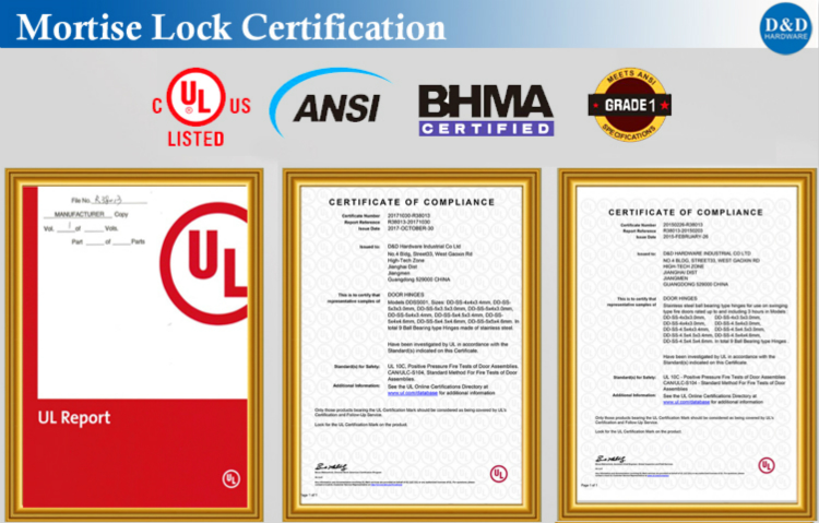 Mortise Lock Certification-D & D Hardware 