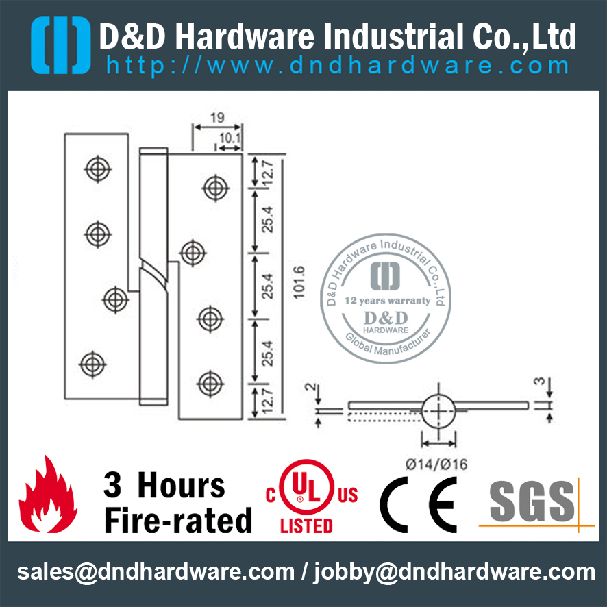 Charnière de porte à chute PVD SS316-DDSS017