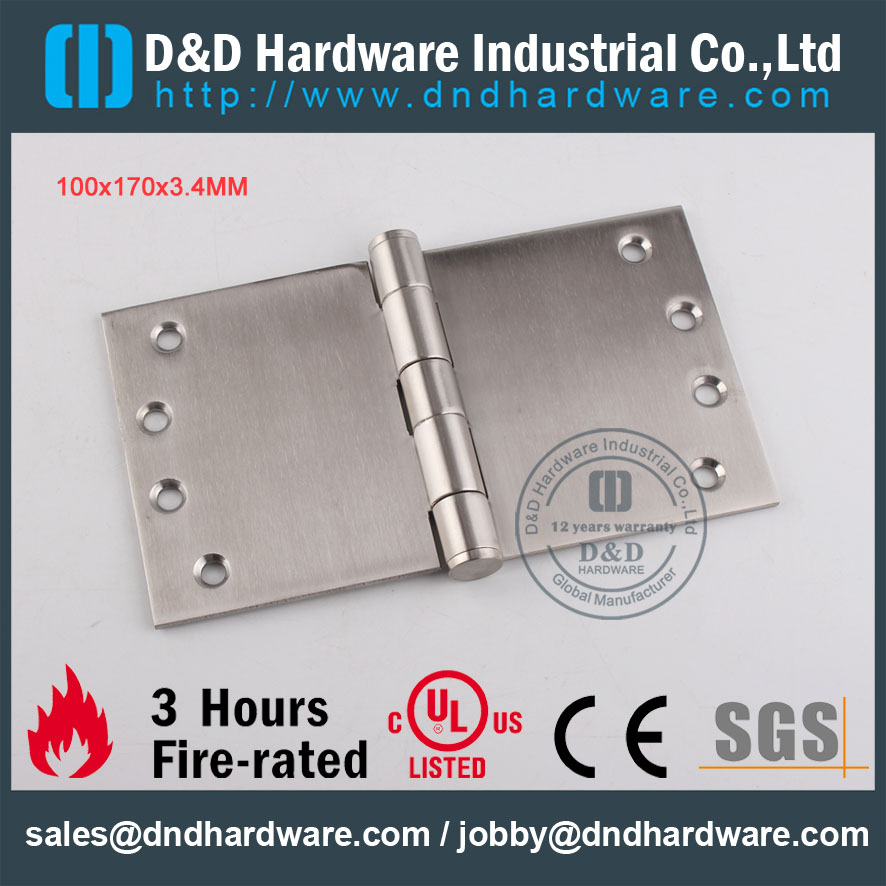 D & D Hardware-Acier inoxydable 100x170x3.4mm Charnière de projection DDSSS049
