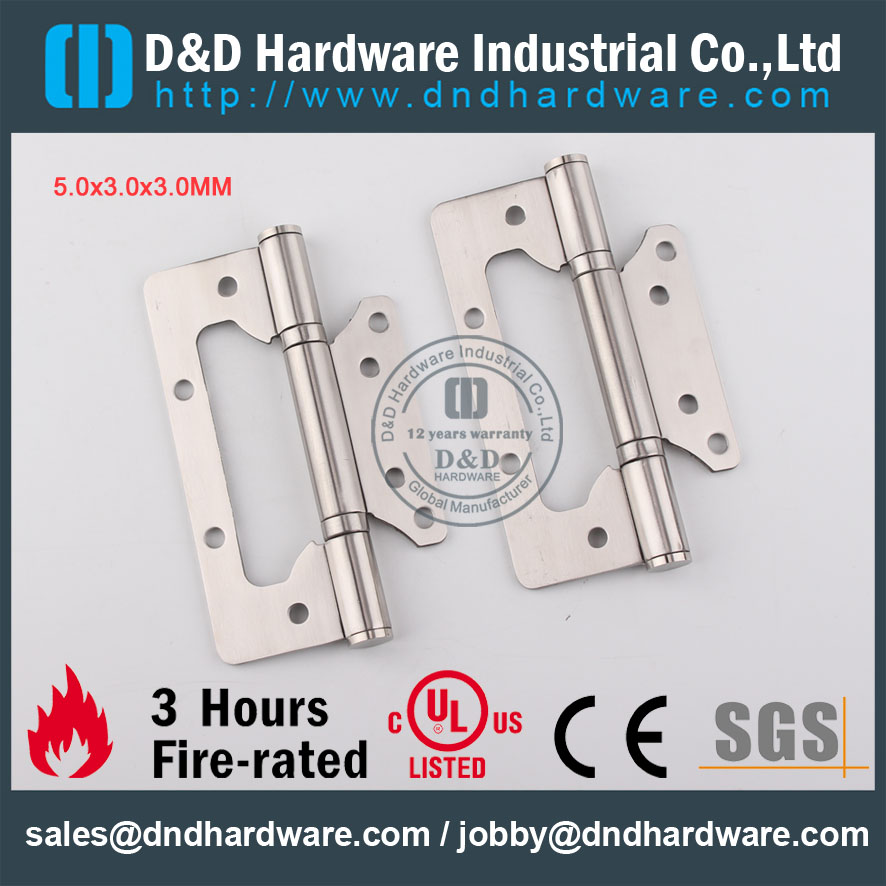 D & D Hardware-Acier inoxydable 5x3x3 Charnière à flush DDSSS026