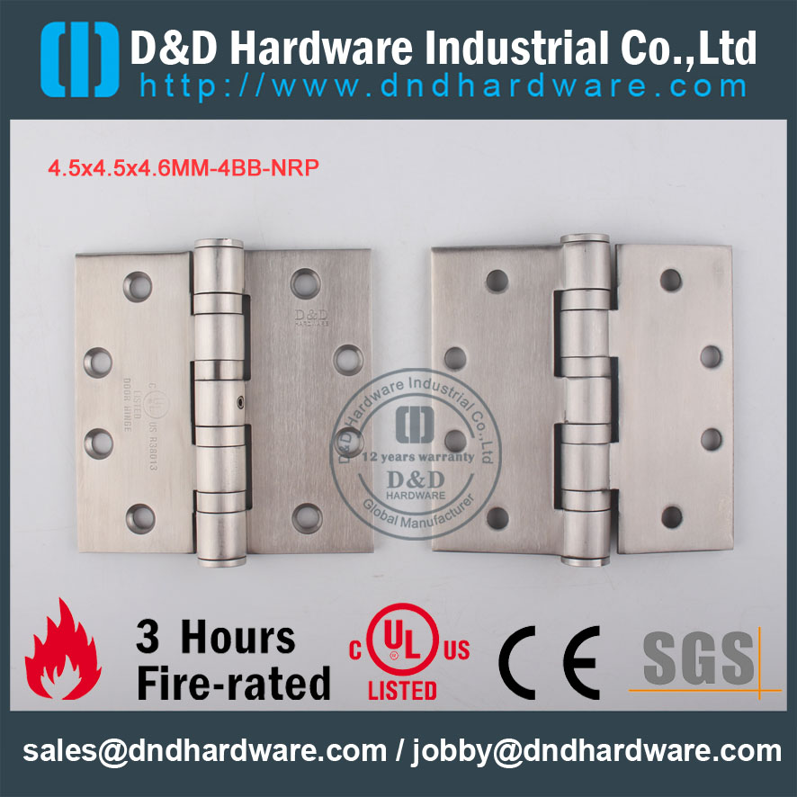 D & D Hardware-Acier inoxydable 304 4.5x4.5x4.6-4BB Charnière de porte NRP DDSSS002