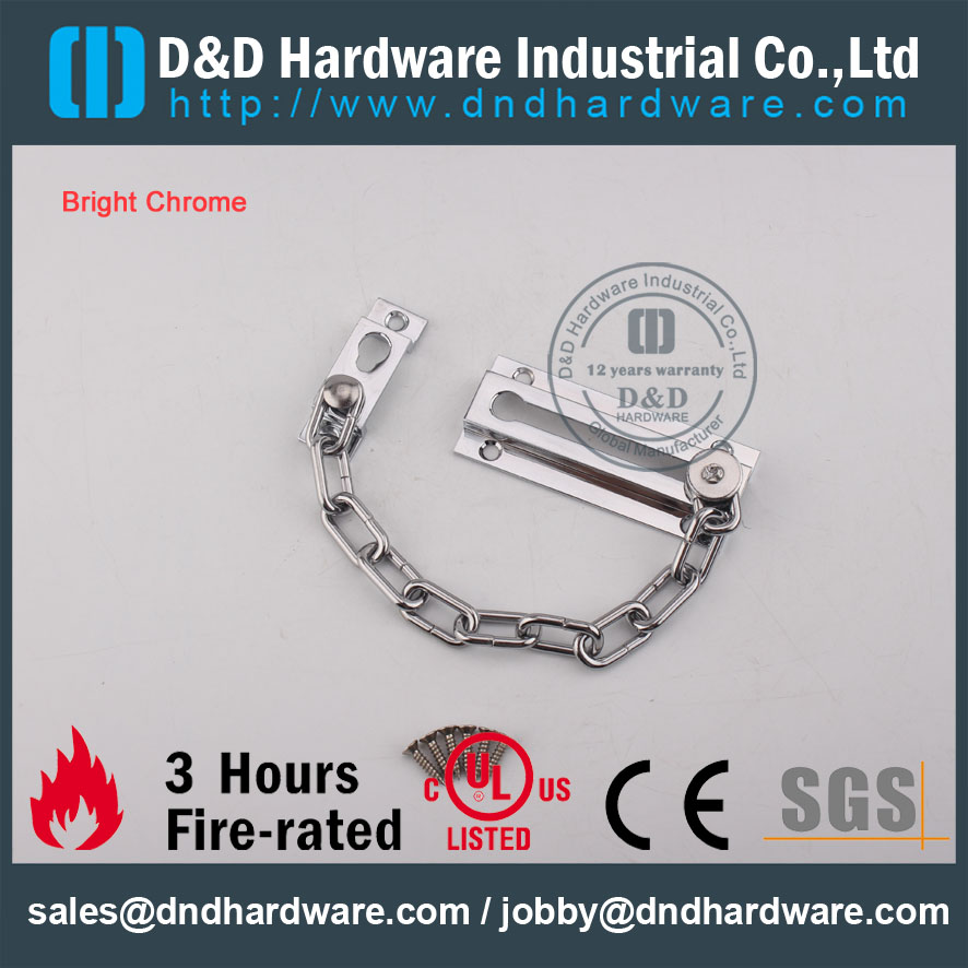 D & D Hardware-CE Certificate Chaîne de porte coupe-feu DDDG005